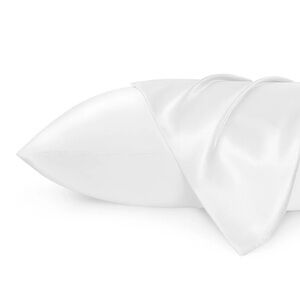 Set of 2 Bedsure Queen Satin Pillowcases - Ivory